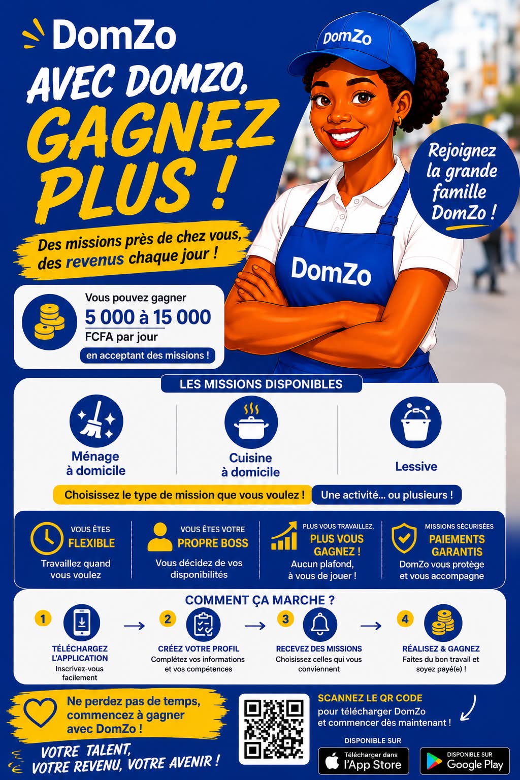 Affiche DomZo : avec DomZo, gagnez plus.