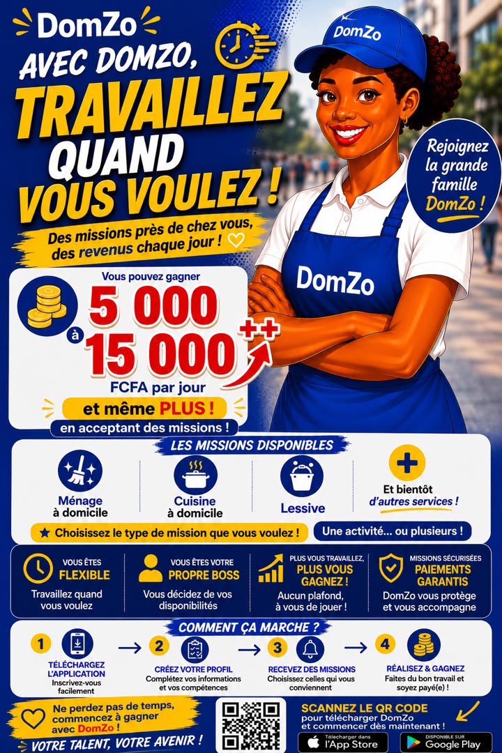 Affiche DomZo : avec DomZo, travaillez quand vous voulez.